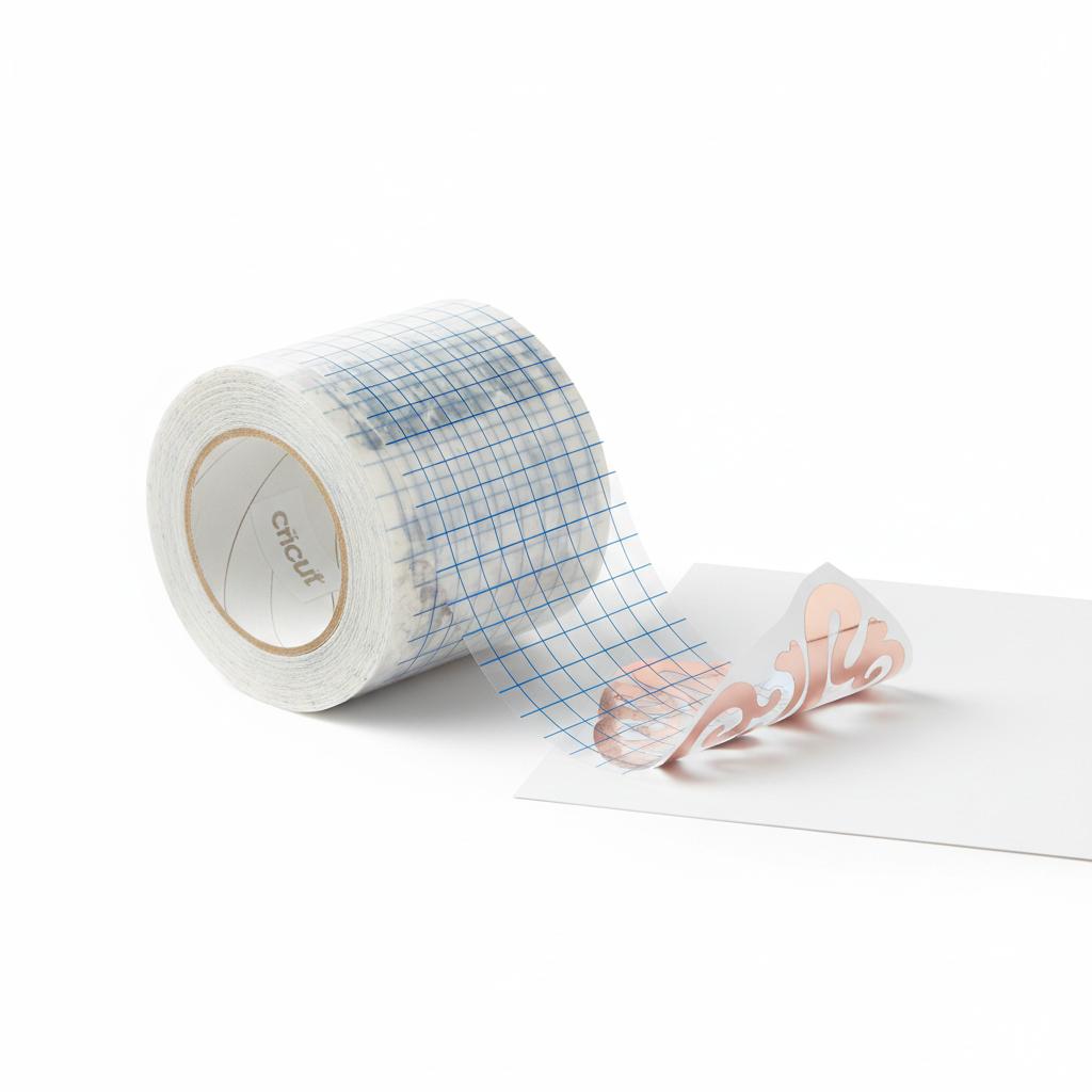 Clear medium tack Cricut transfer tape roll with grid lines
