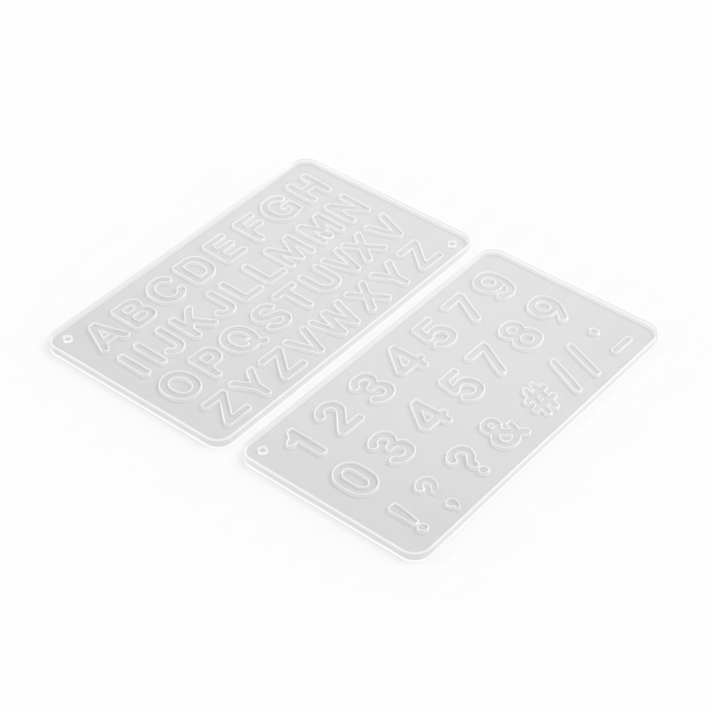 Resin alphabet letter and number silicone mold set with A-Z and 0-9