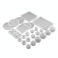 Silicone resin mold bundle with coaster, jewelry, and geometric molds