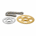 Dirt bike chain and sprocket kit with drive chain, front and rear sprockets
